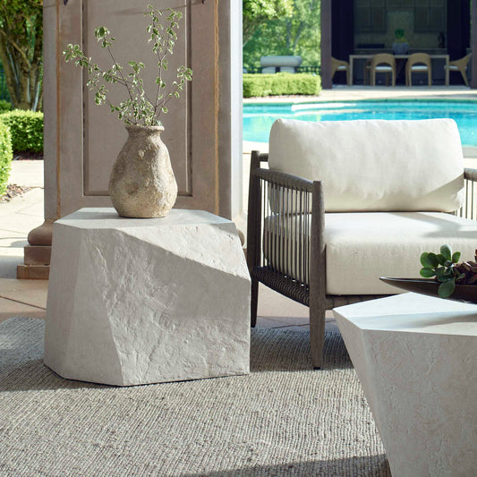 Uttermost Parra Limestone Outdoor Side Table