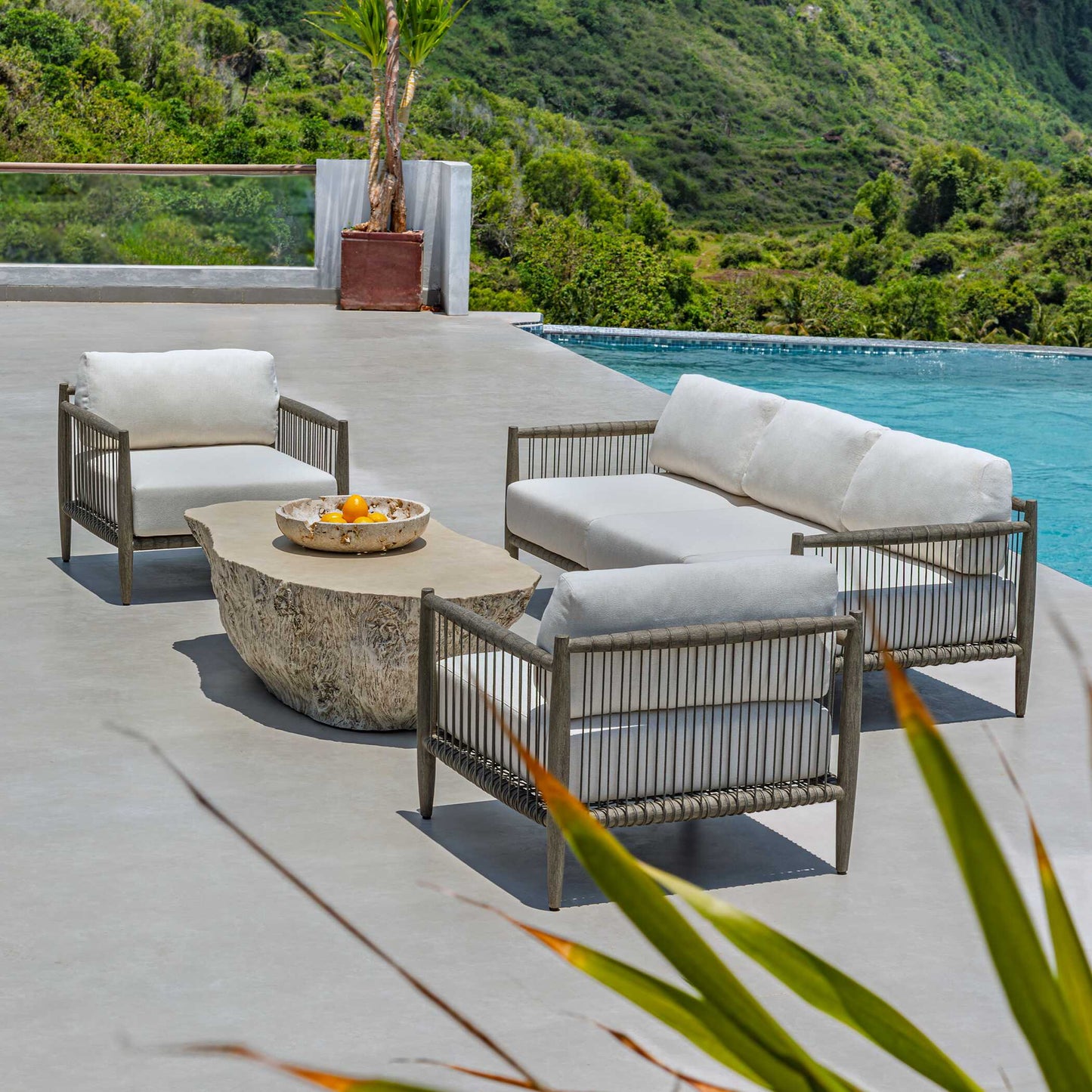 Uttermost Borneo White Outdoor Lounge Chair