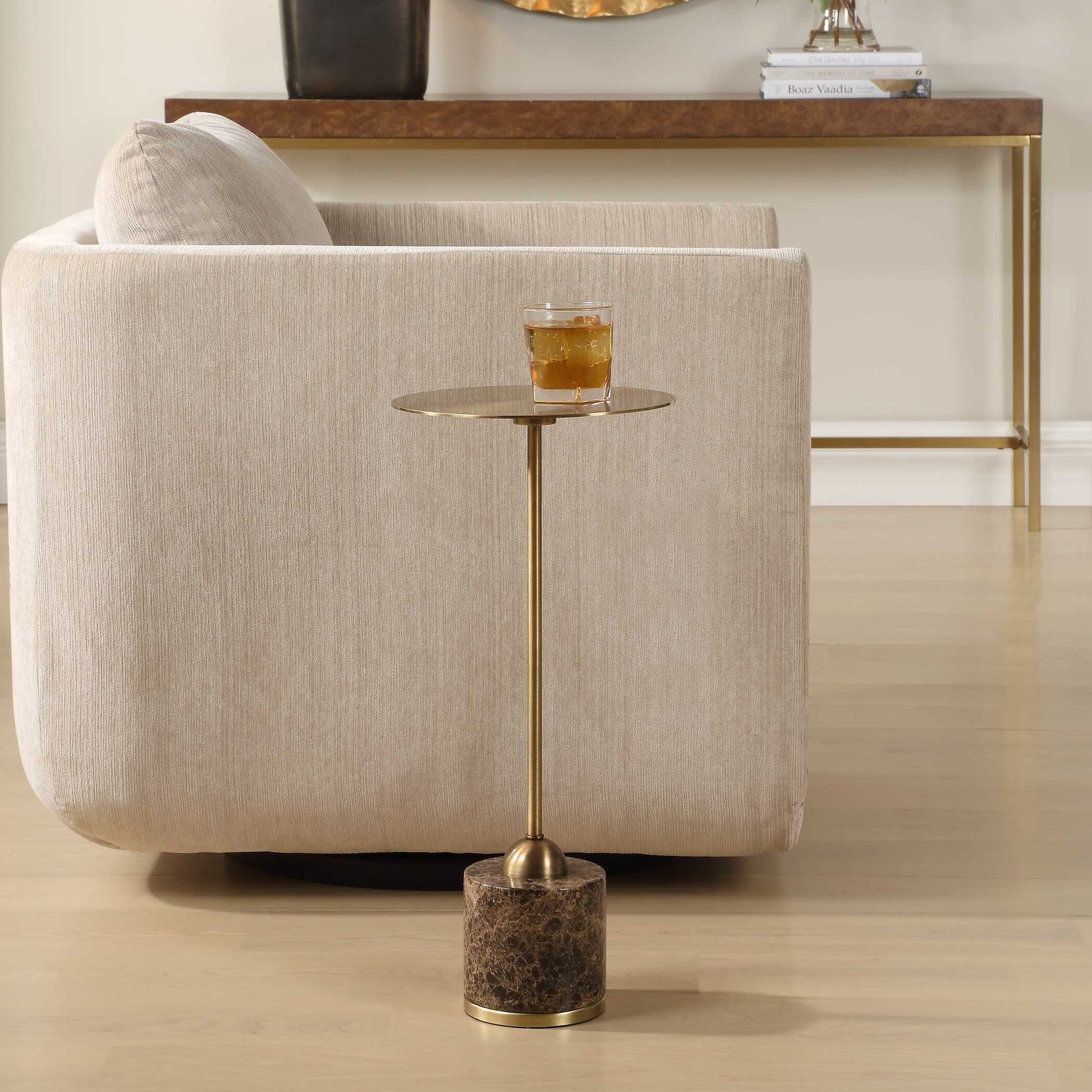 Uttermost Verlin Brass Drink Table