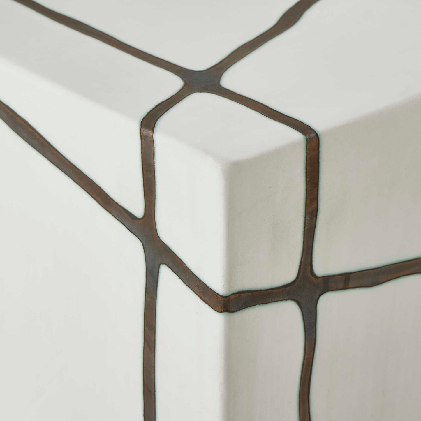 Uttermost Rocklyn White Cube Garden Stool