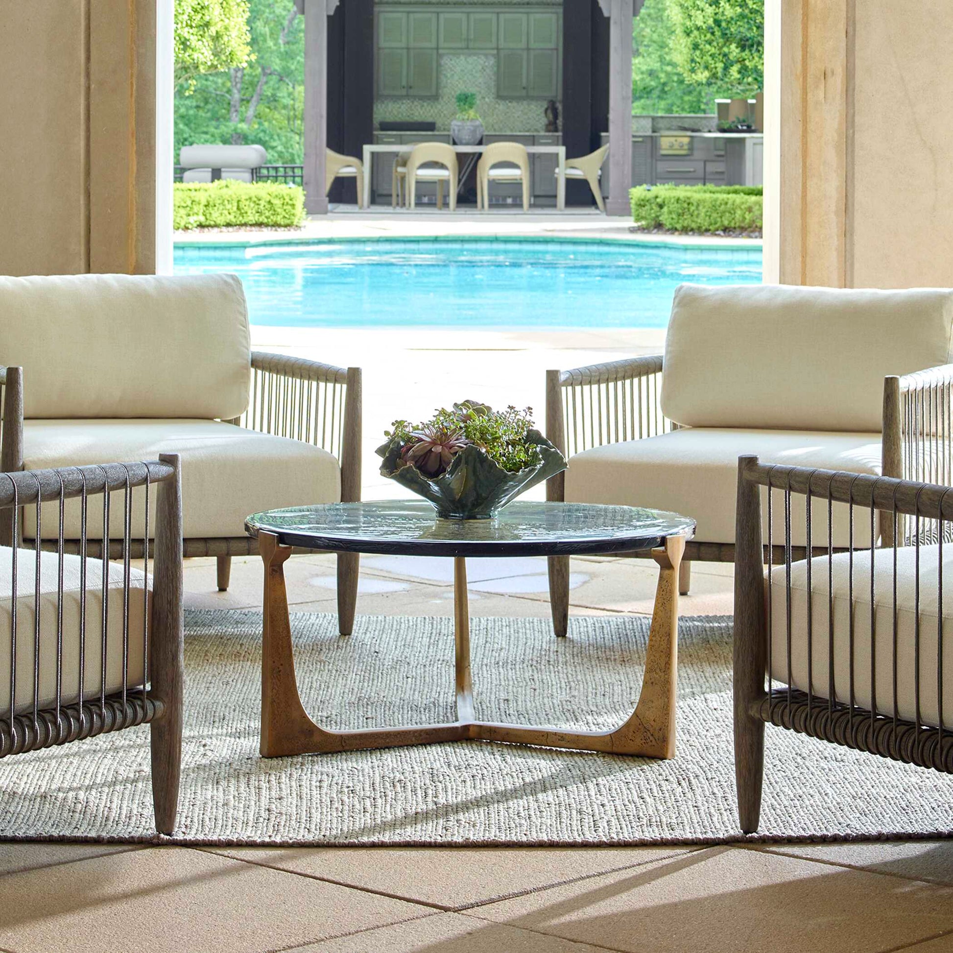 Uttermost Bohdi Outdoor Brass Coffee Table