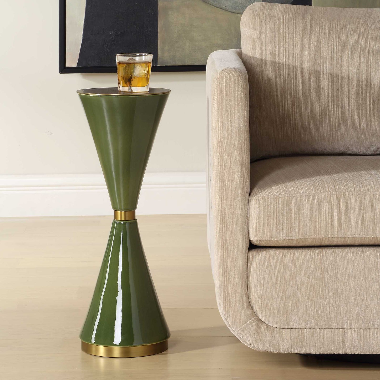 Uttermost Ronde Jade Green Drink Table