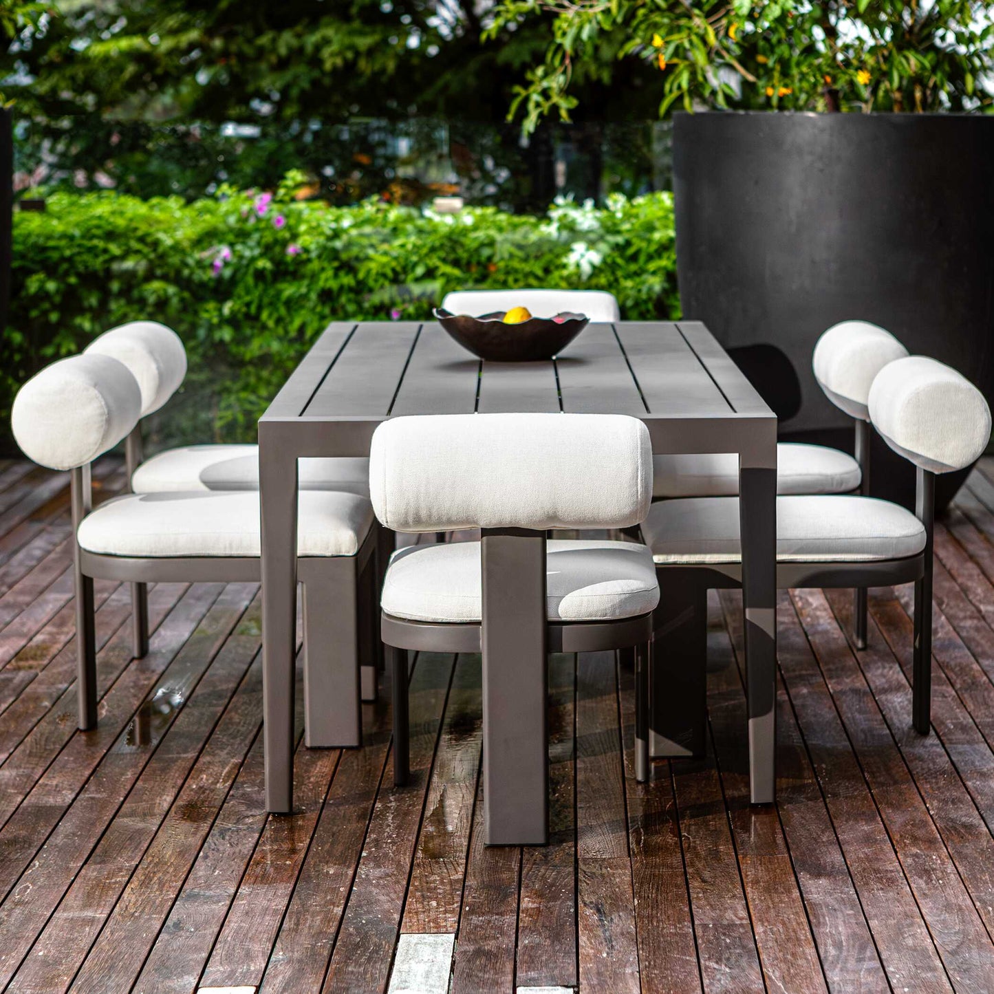 Uttermost Bolster Back White Outdoor Dining Chair