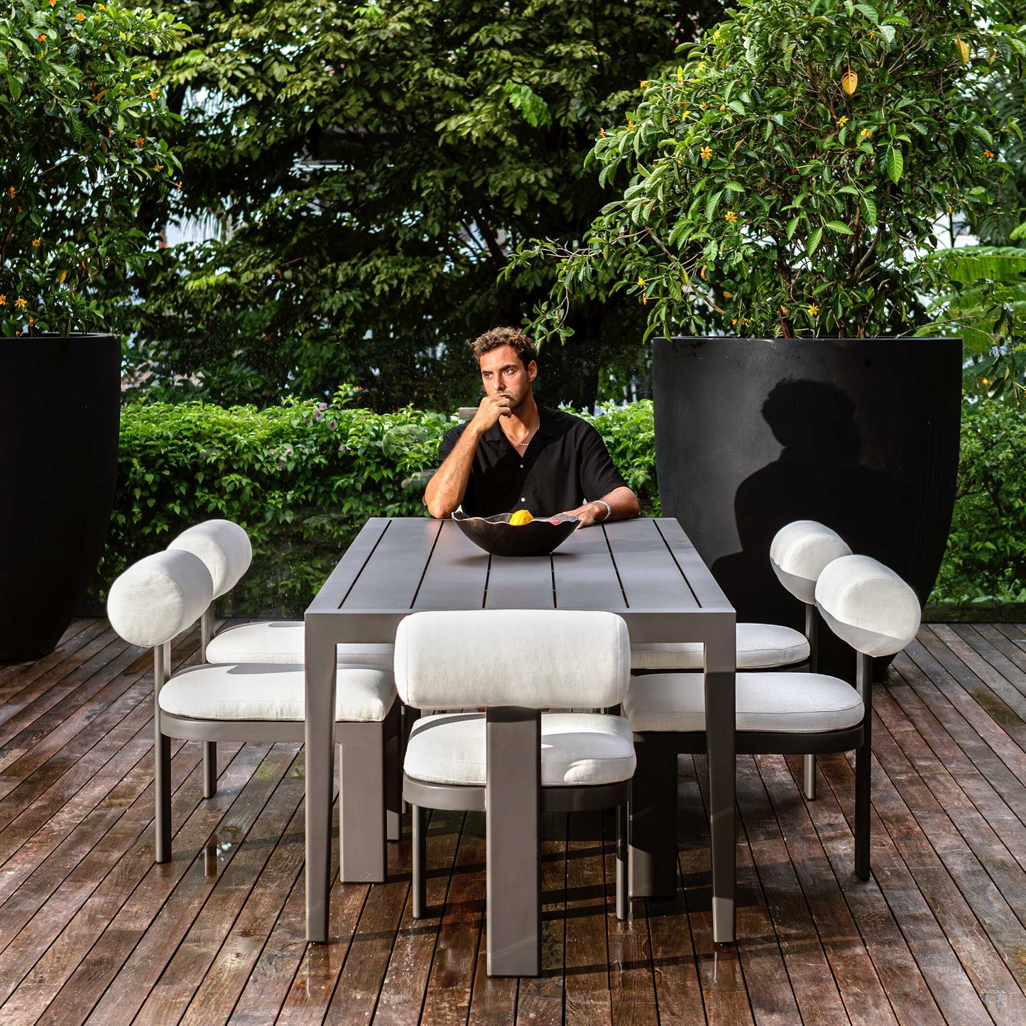 Uttermost Bolster Back White Outdoor Dining Chair