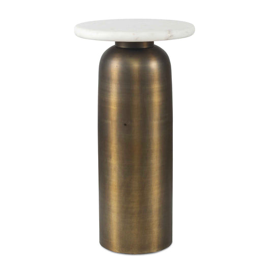 Uttermost Reiss Marble & Brass Drink Table