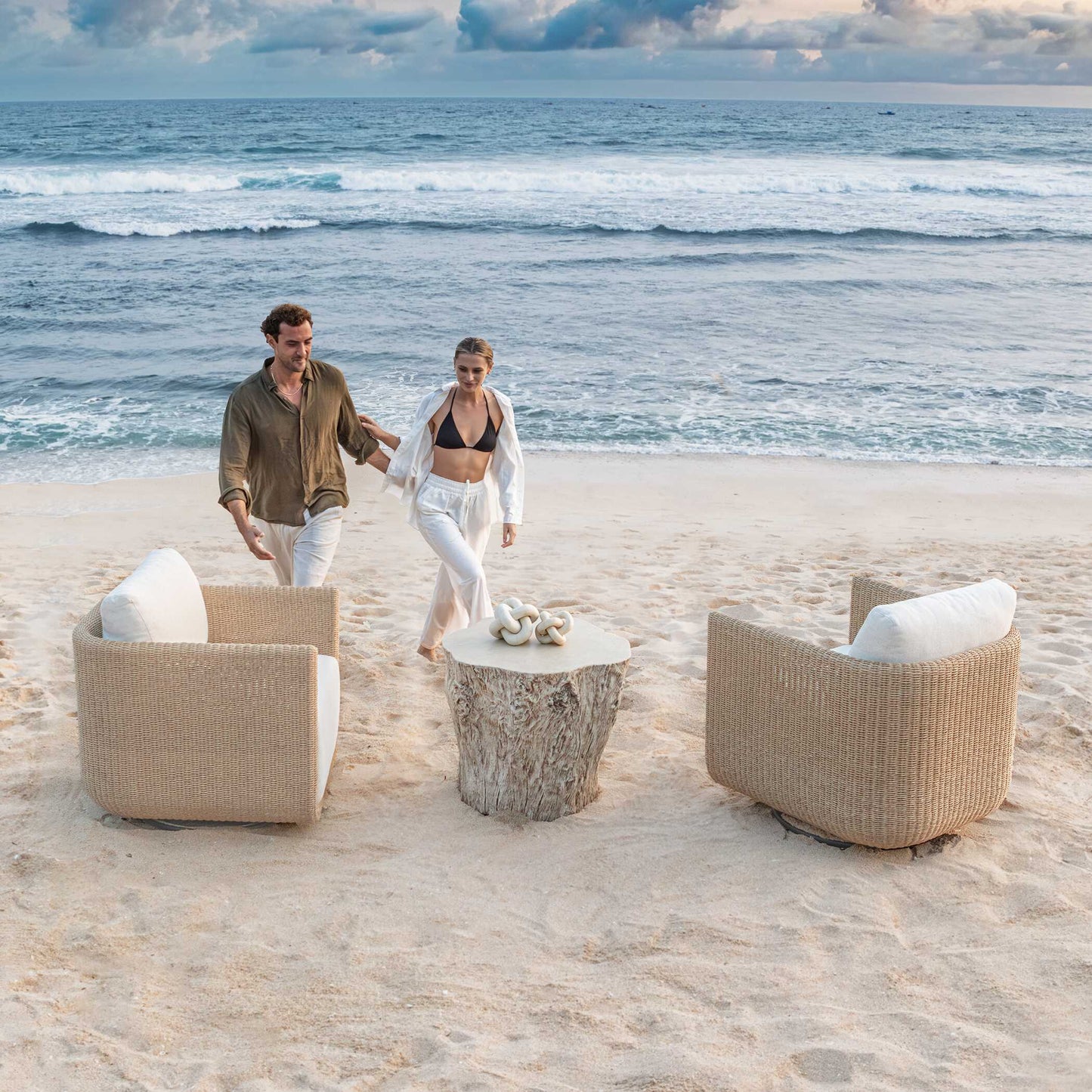 Uttermost Oakmont White Outdoor Side Table