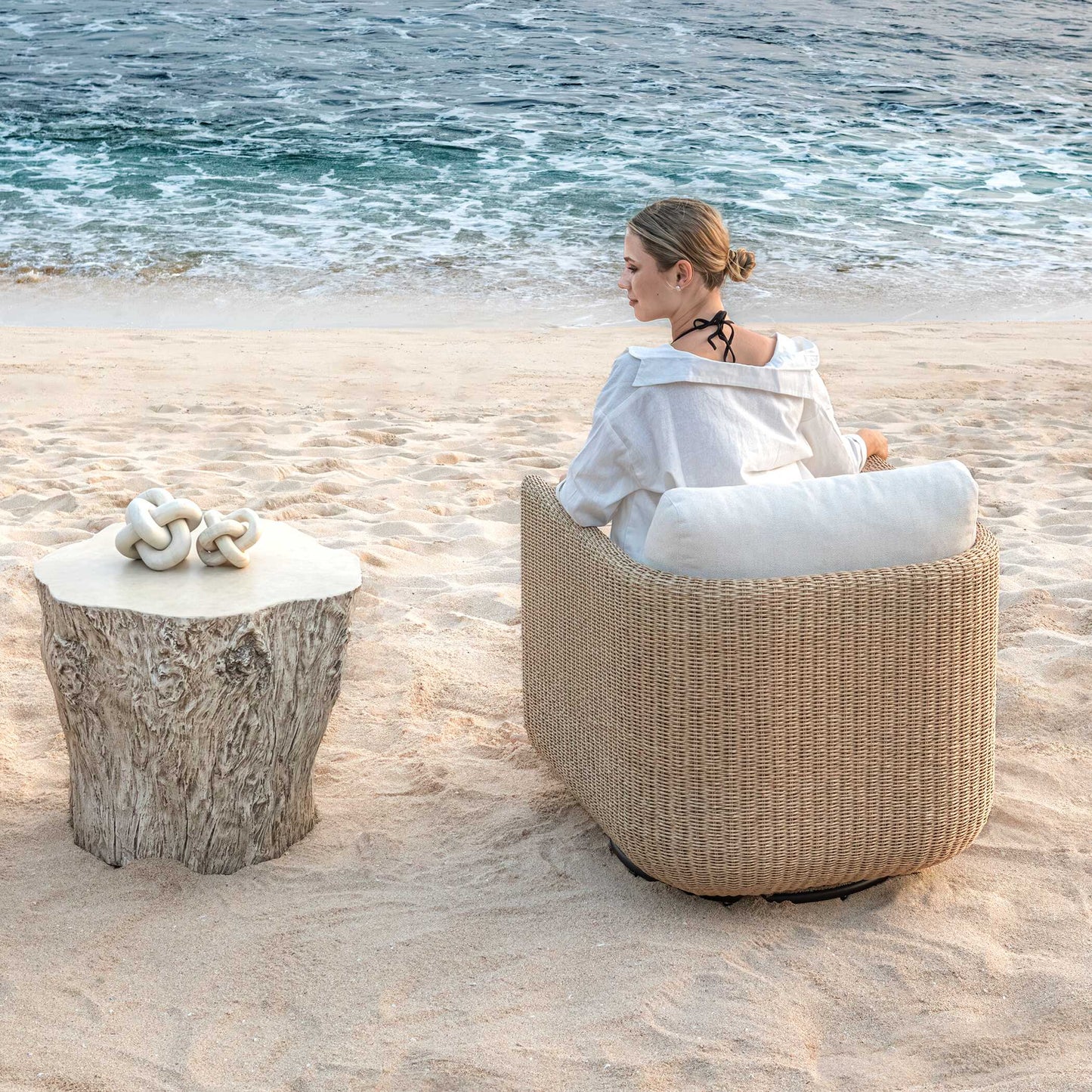 Uttermost Oakmont White Outdoor Side Table