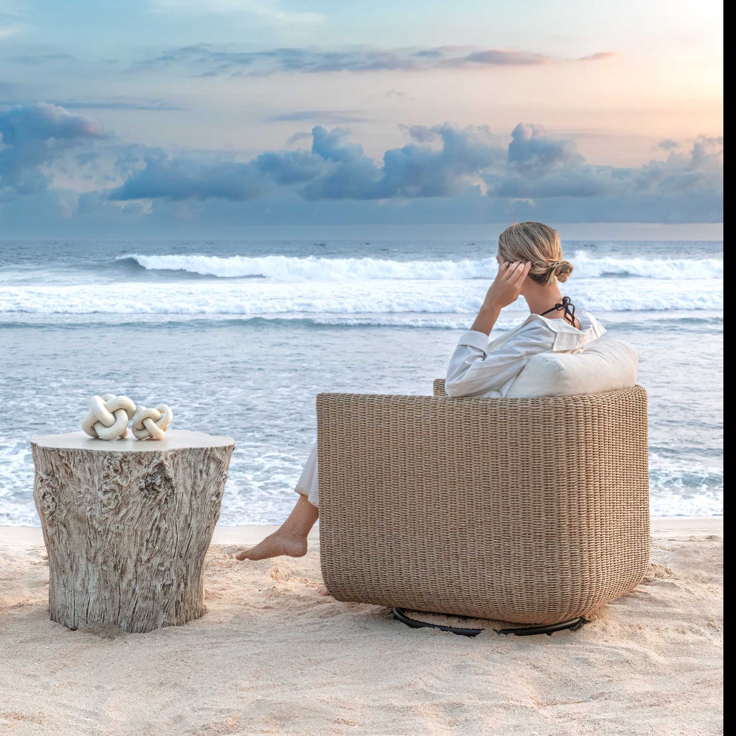 Uttermost Oakmont White Outdoor Side Table