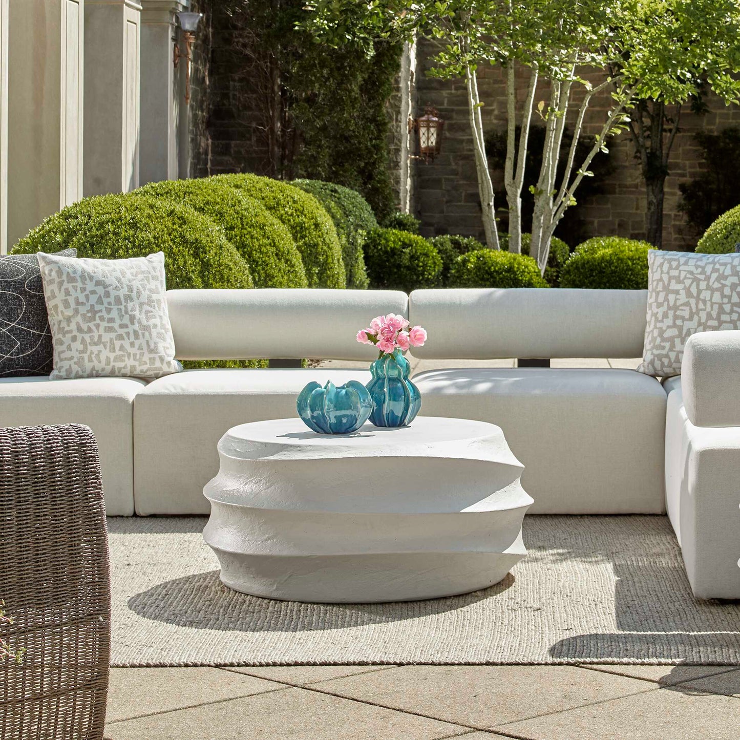Uttermost Winded Outdoor White Coffee Table