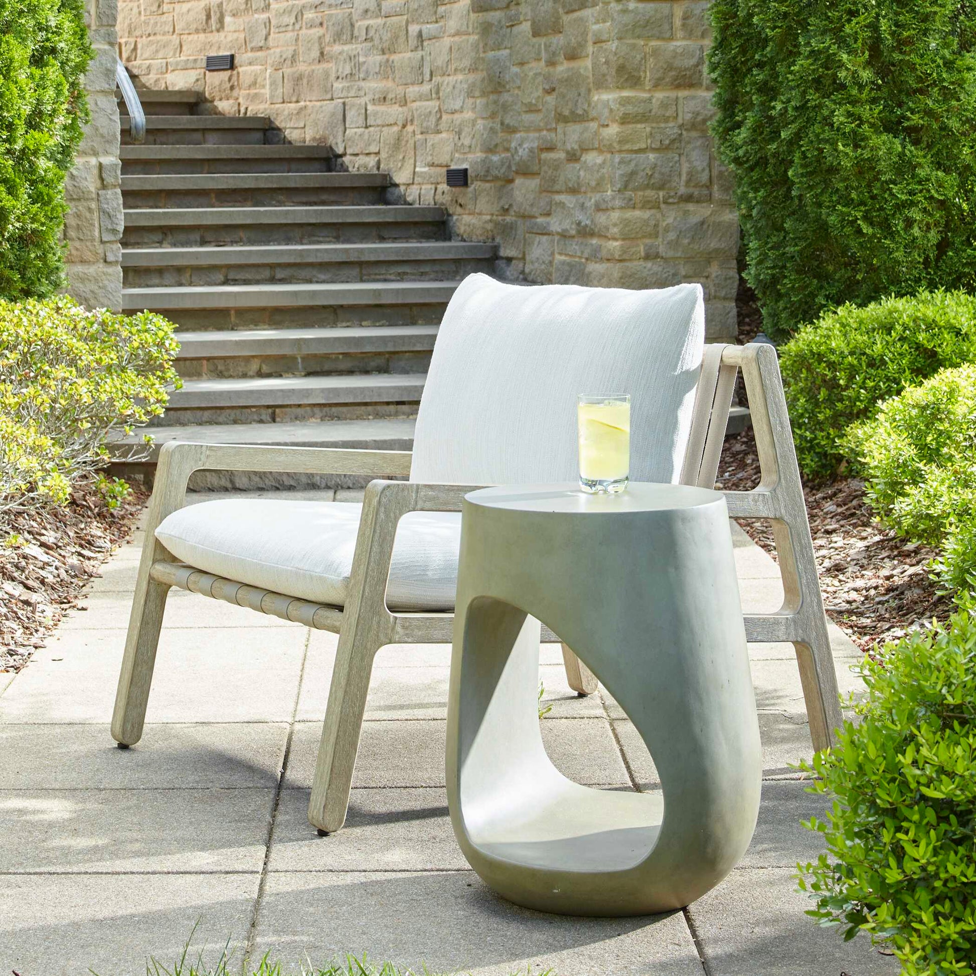 Uttermost Lithos Gray Outdoor Accent Table
