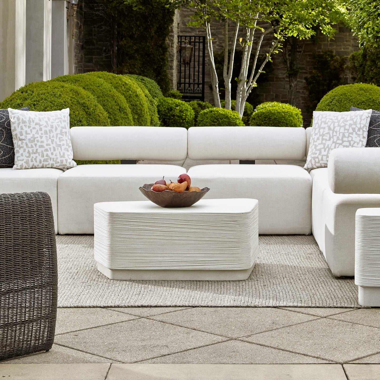 Uttermost Saltwater White Concrete Coffee Table