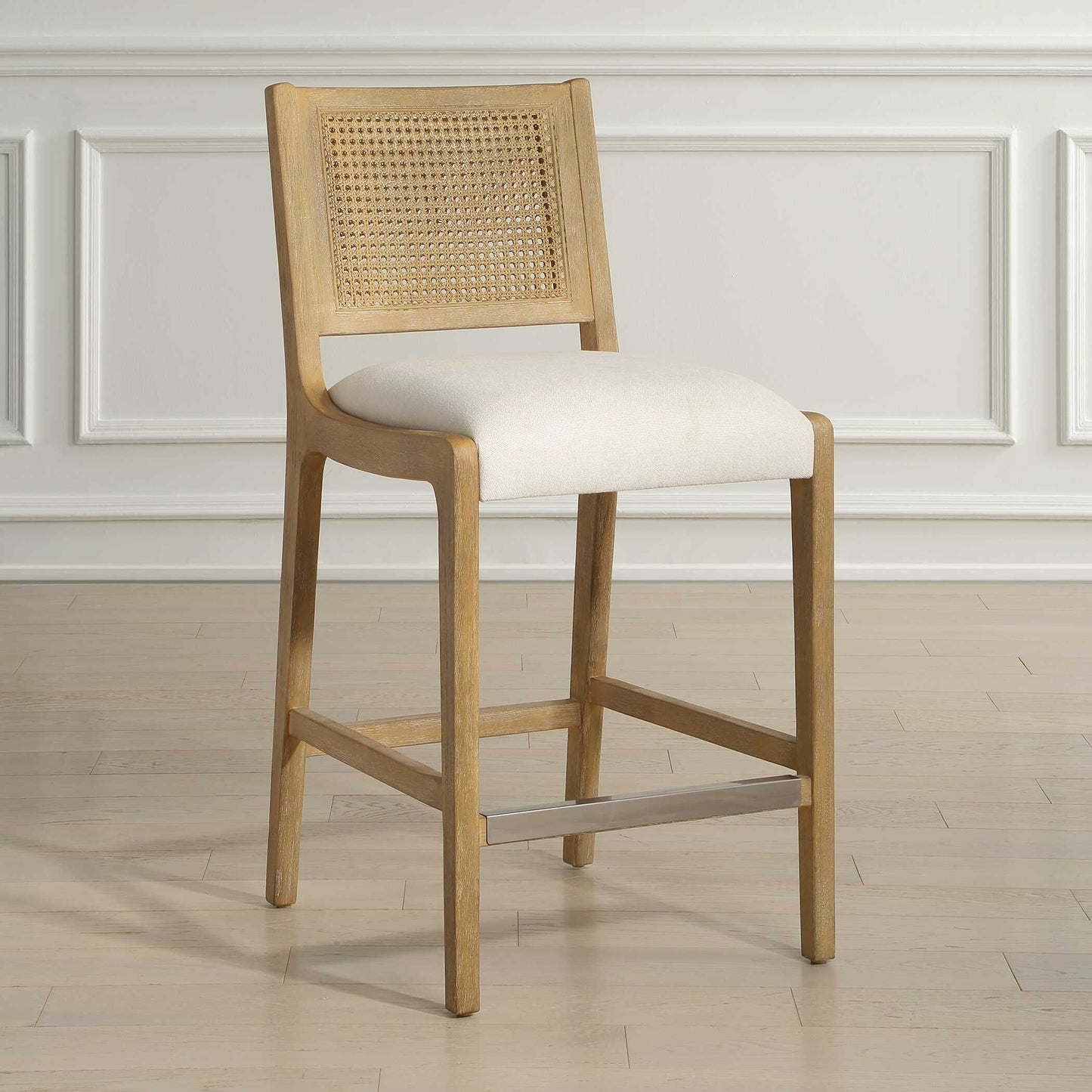 Uttermost Interweave Coastal Rattan Counter Stool