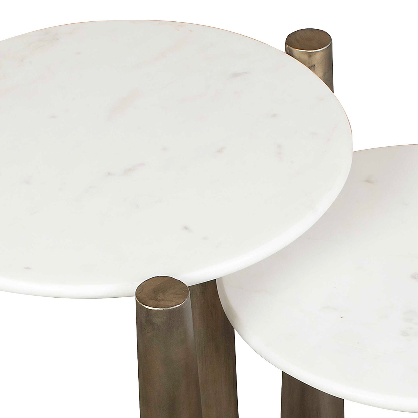 Uttermost Claridge White Marble Nesting Tables Set/2