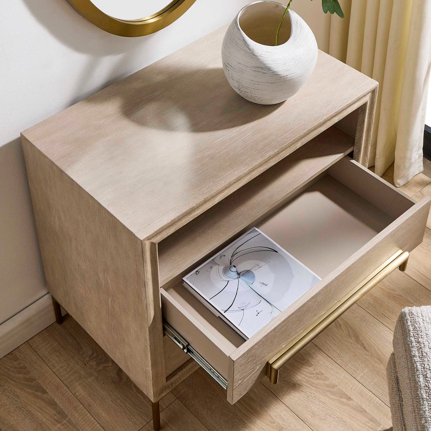 Uttermost Alessia Modern Light Oak Side Table