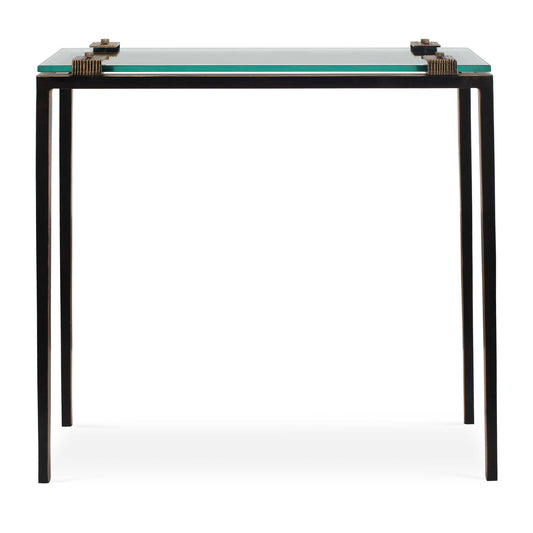 Uttermost Averona Glass Top Accent Table - Bronze