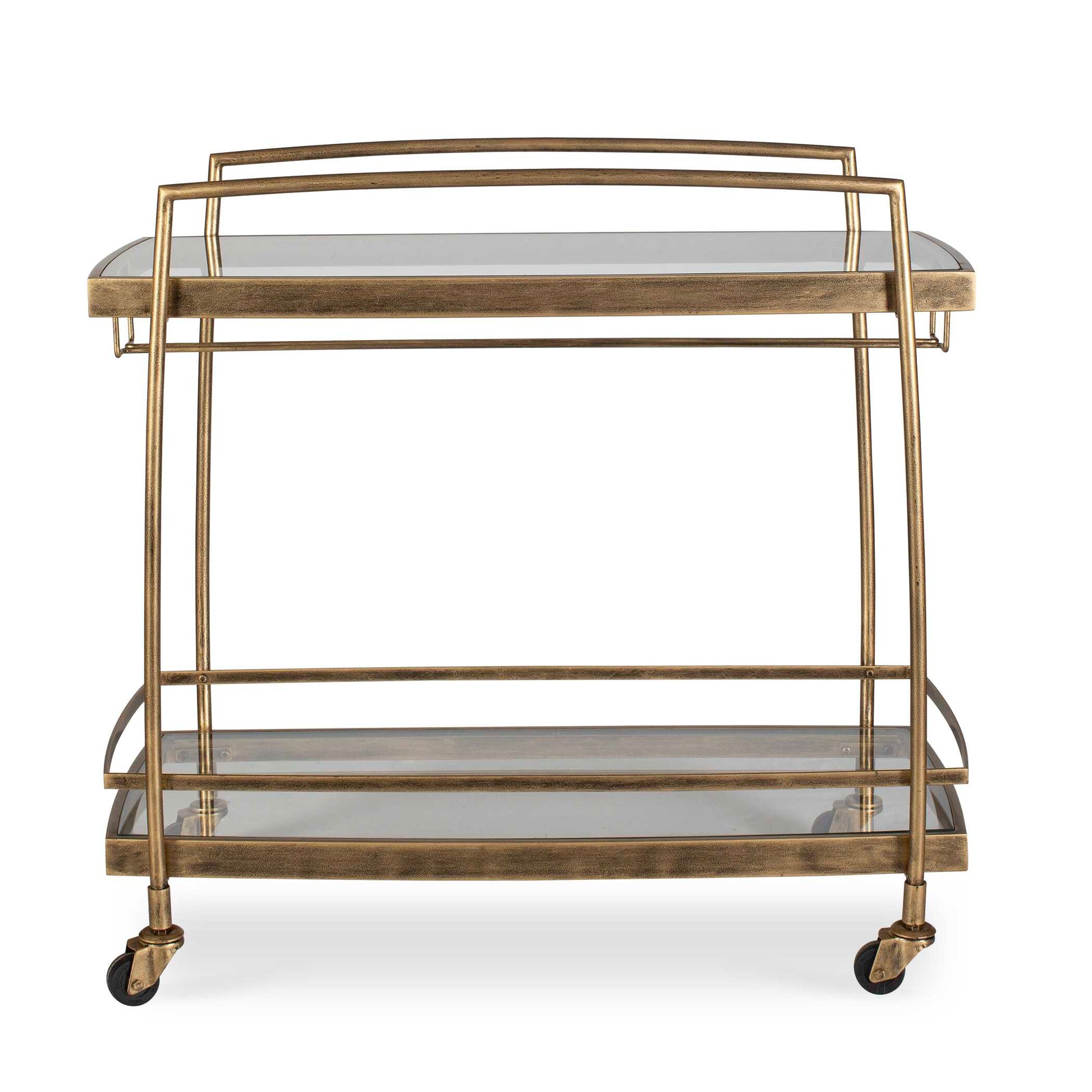 Uttermost Scarritt Antique Brass Bar Cart - Brass