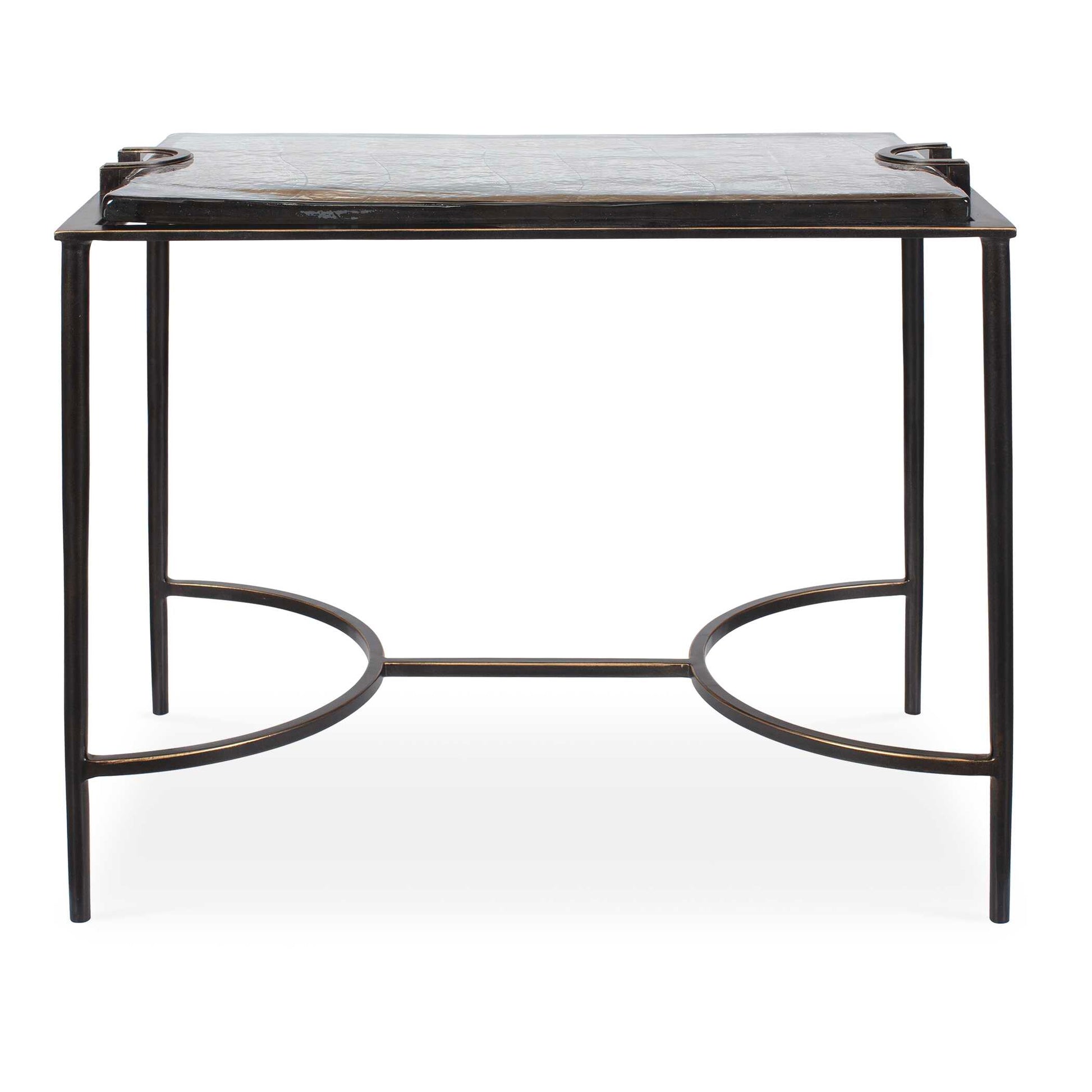 Uttermost Eisen Textured Glass Accent Table - nan