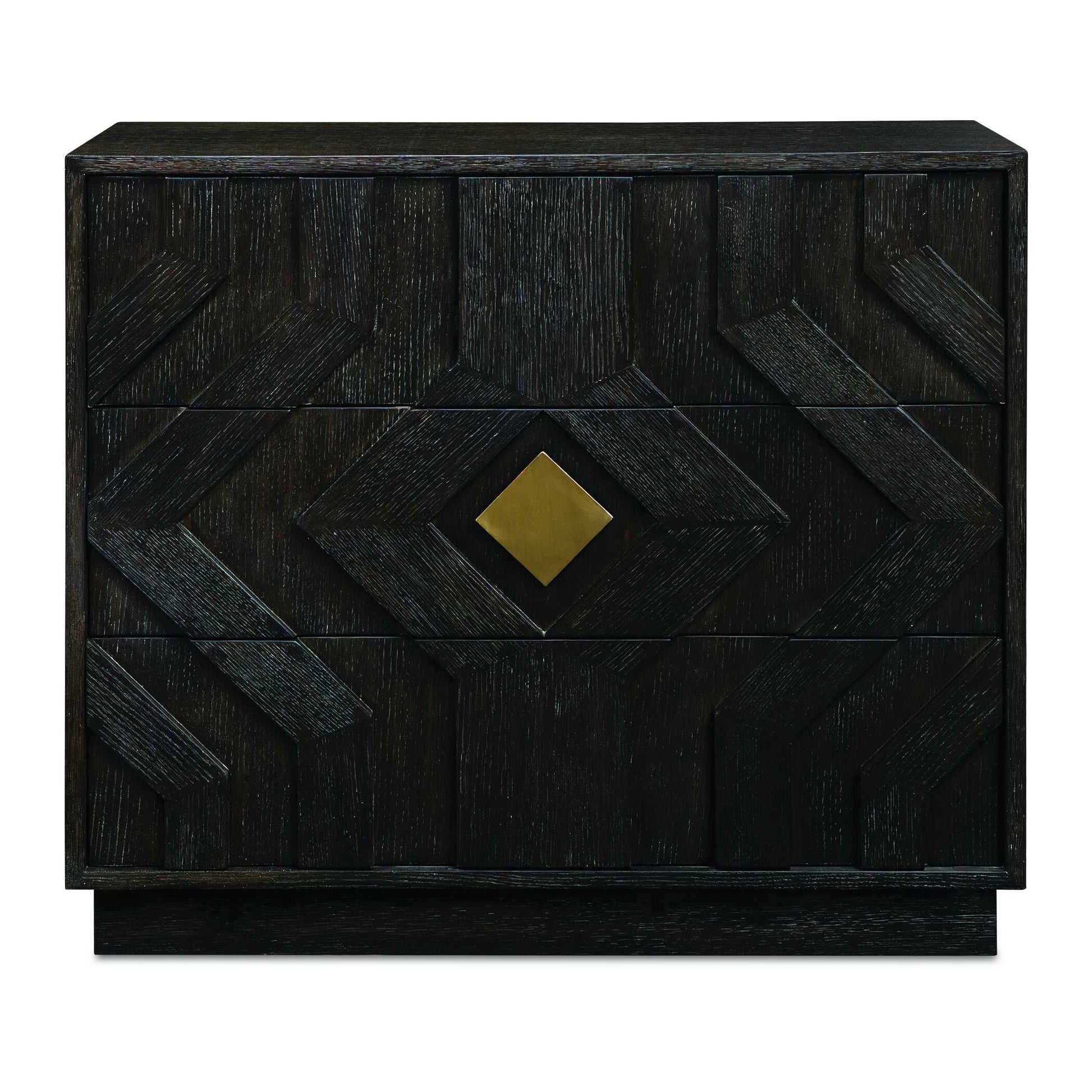 Uttermost Faulkner 3 Drawer Modern Chest - Black,Brass