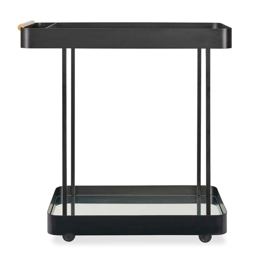 Uttermost Vesper Black Iron Bar Cart - Black,Brass
