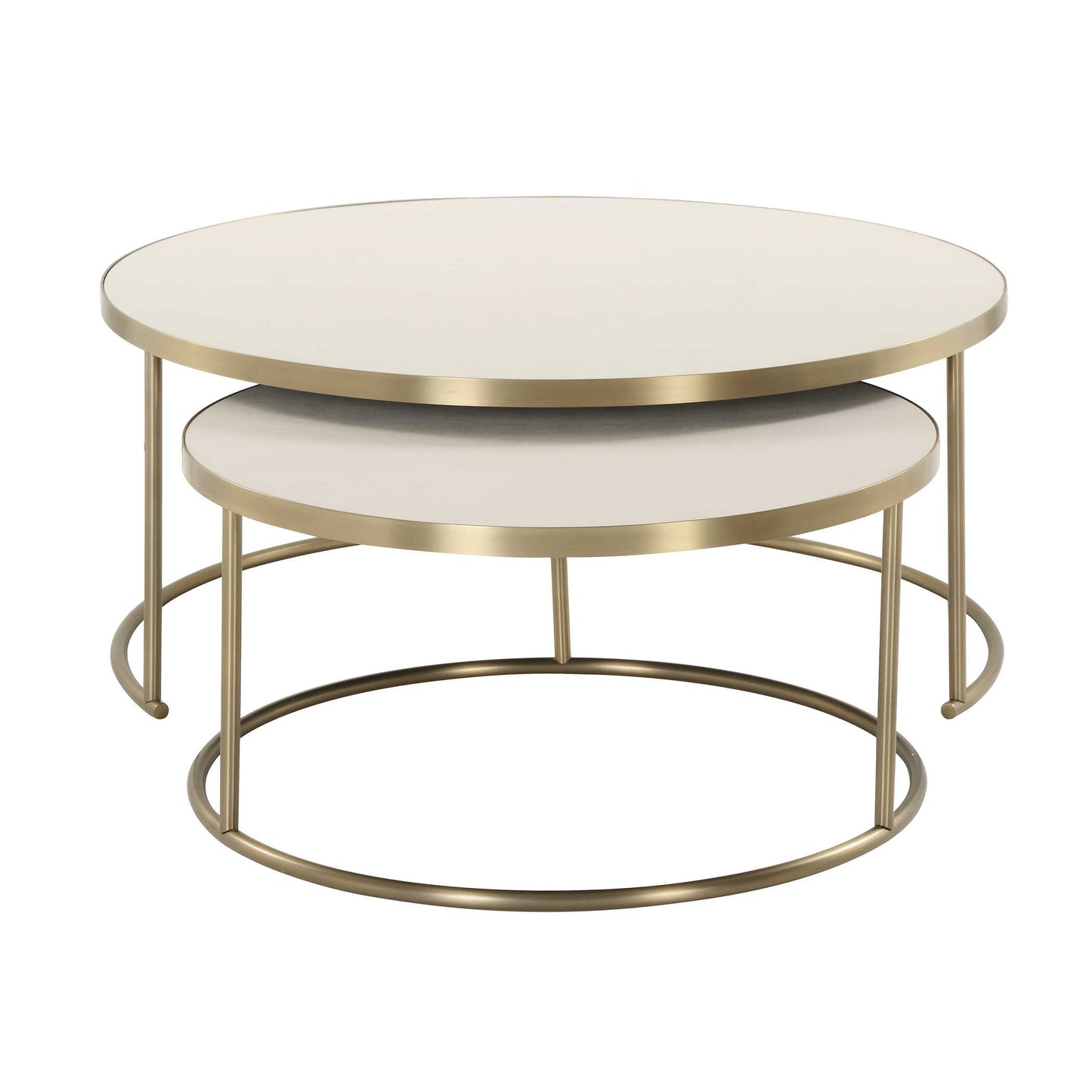 Uttermost Aragon White Nesting Coffee Tables Set/2