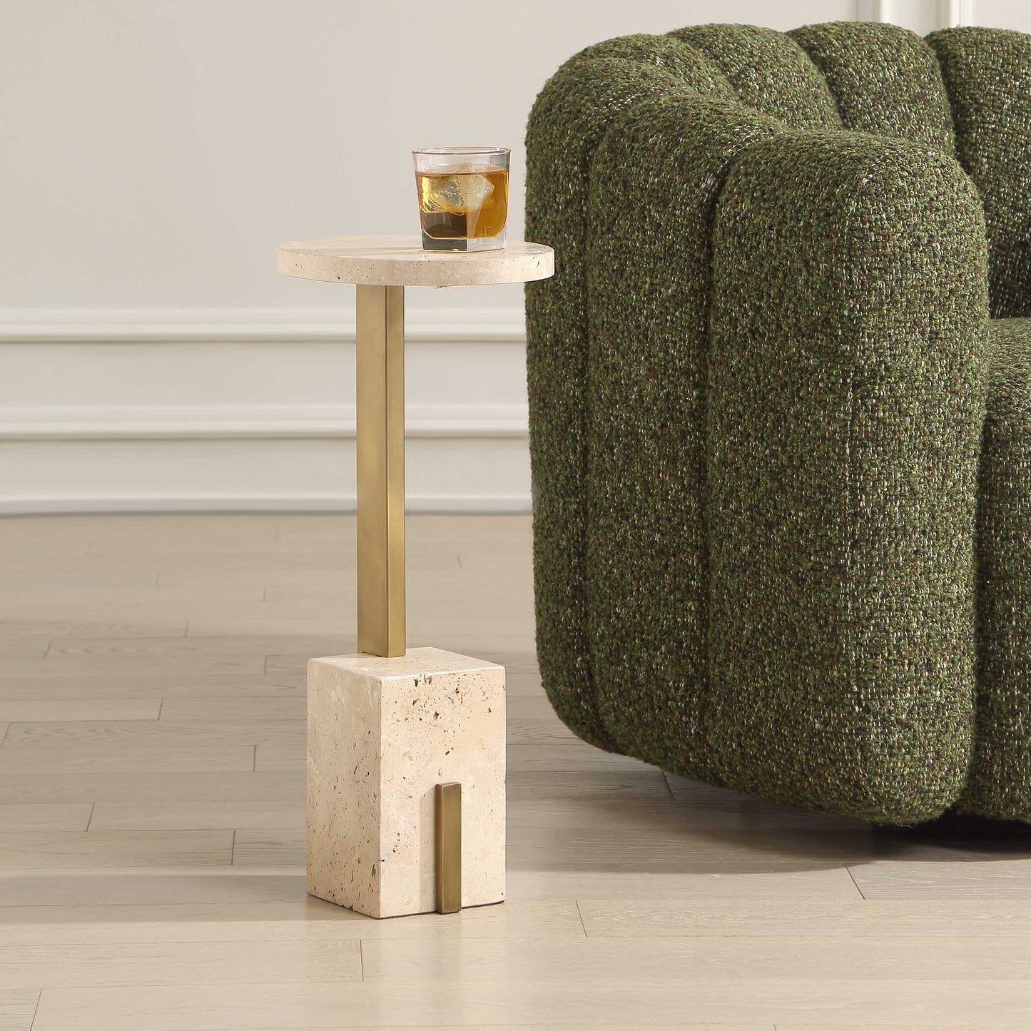 Uttermost Feranno Travertine Accent Table