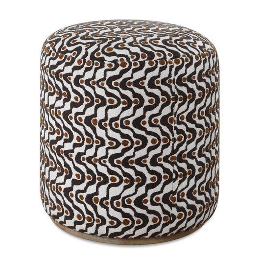 Uttermost Cas Plush Espresso Ottoman - Brown
