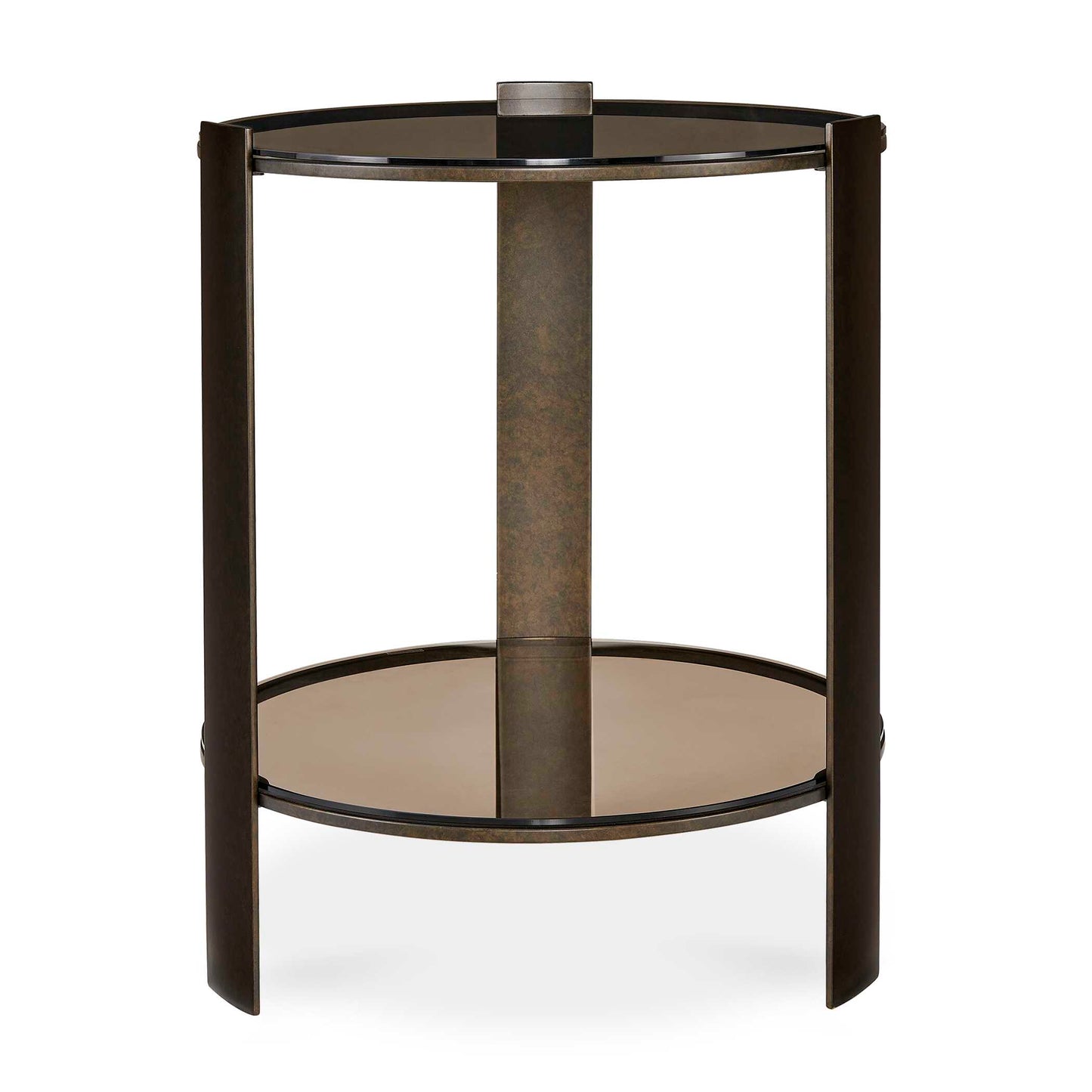 Uttermost Hanson Bronze & Dark Glass Side Table - Bronze