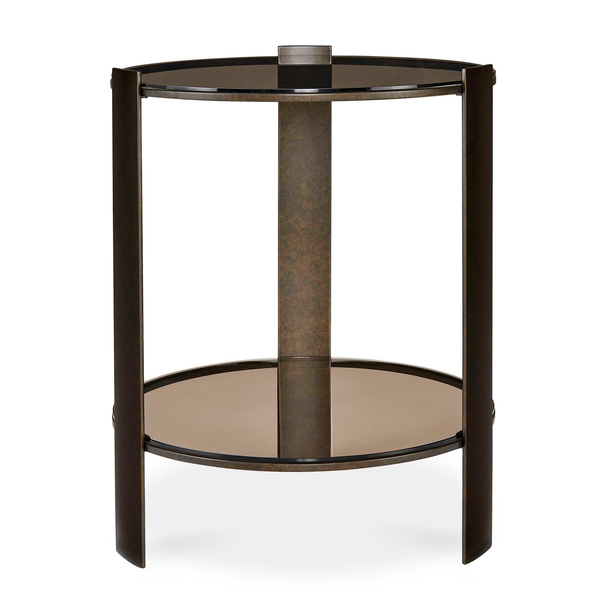 Uttermost Hanson Bronze & Dark Glass Side Table - Bronze