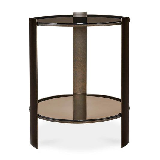 Uttermost Hanson Bronze & Dark Glass Side Table - Bronze