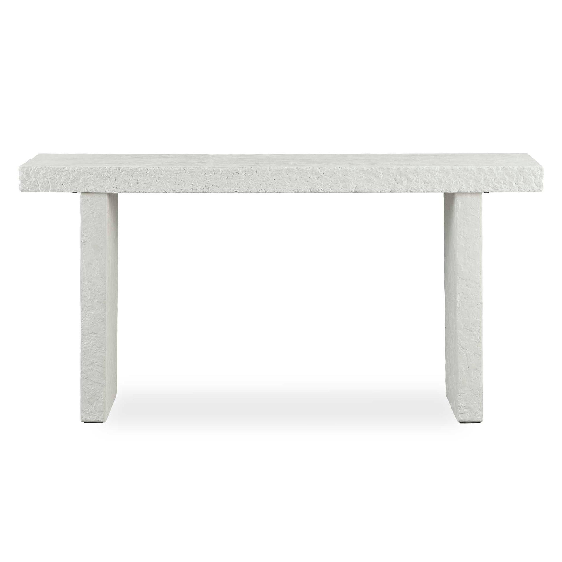 Uttermost Hagan Indoor-Outdoor Limestone Console Table - White