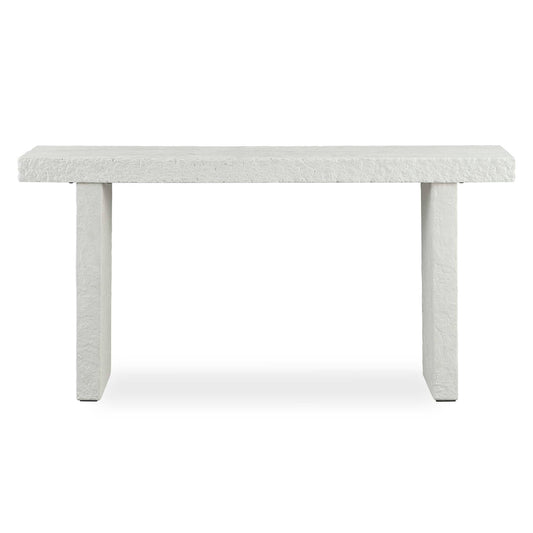 Uttermost Hagan Indoor-Outdoor Limestone Console Table - White