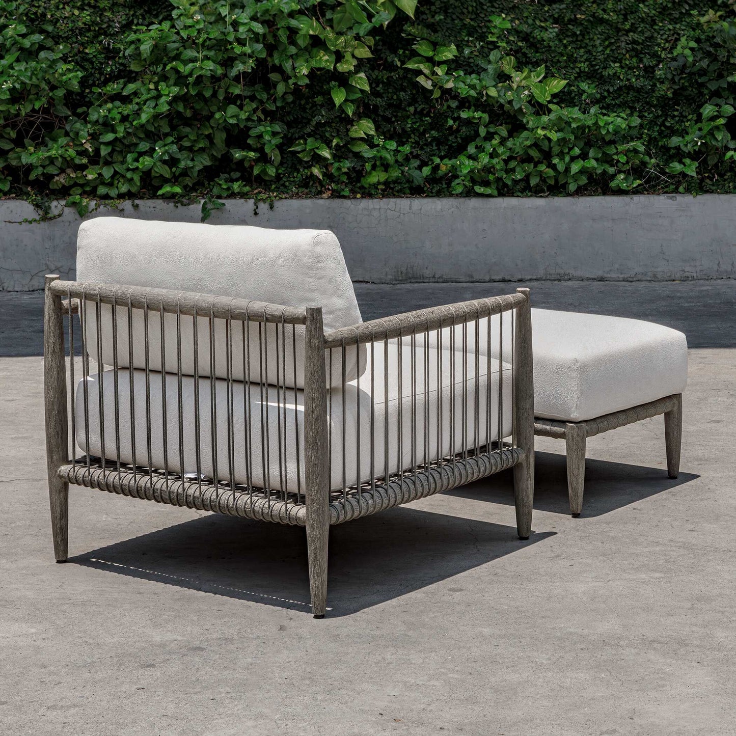 Uttermost Borneo White Cushion Outdoor Ottoman