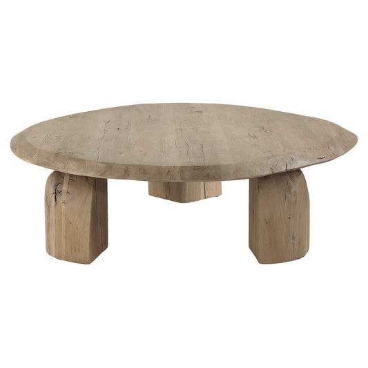 Uttermost Tiernan Reclaimed Oak Round Coffee Table - Woodtone