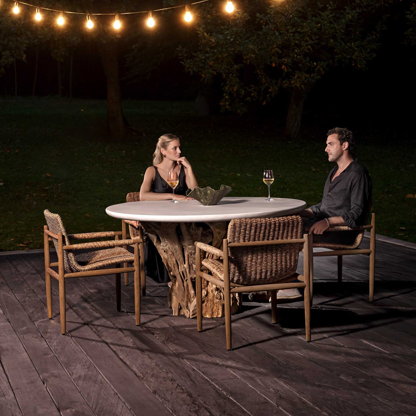 Uttermost Sumba Golden Flax Outdoor Dining Chair