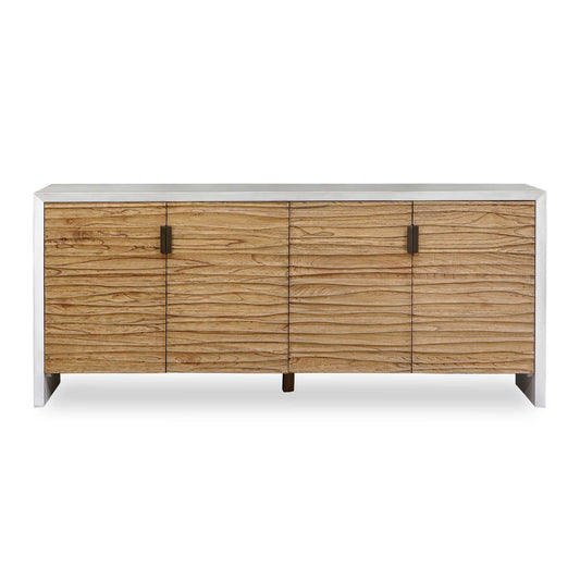 Uttermost Brinson Carved Wood 4 Door Cabinet - White,Woodtone