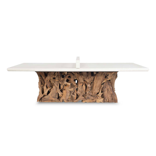 Uttermost Stonewood Indoor-Outdoor Ping-Pong Dining Table - White,Woodtone
