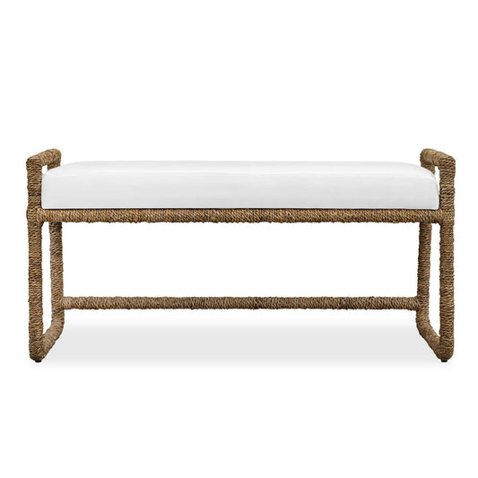 Uttermost Araiza White Fabric Bench - Brown,White