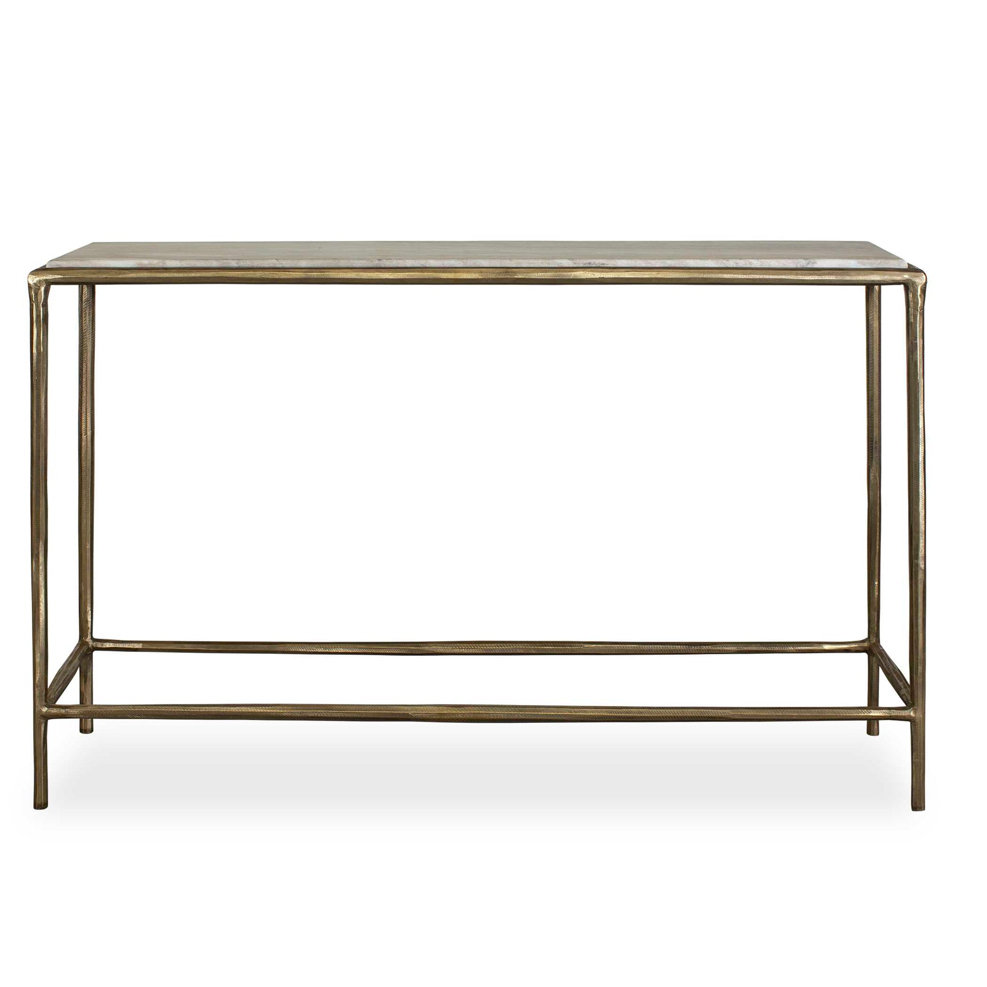 Uttermost Minerva Marble Top Console Table - Brass,Gray,White