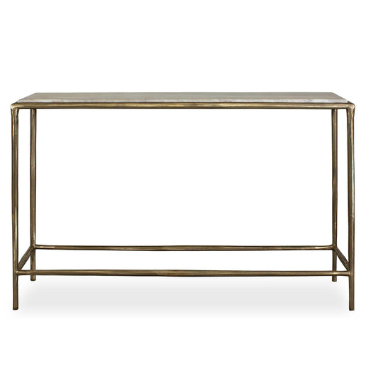 Uttermost Minerva Marble Top Console Table - Brass,Gray,White