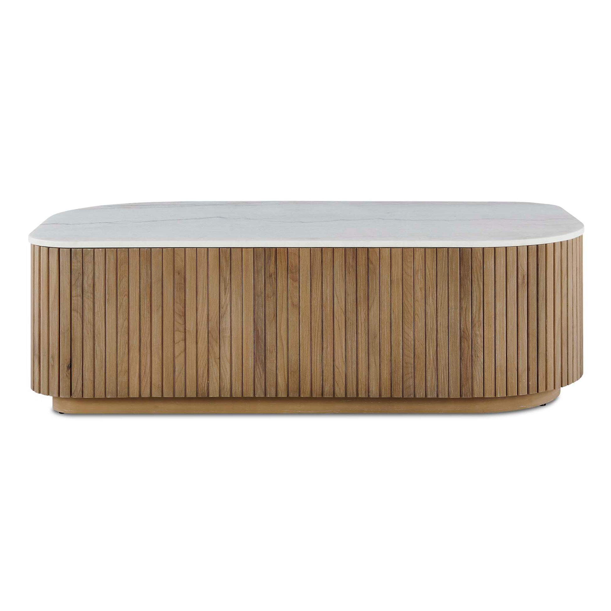 Uttermost Arik Marble Top Coffee Table - White,Woodtone