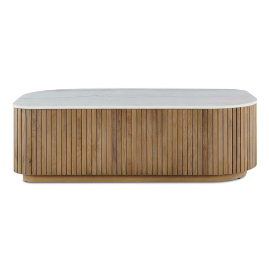 Uttermost Arik Marble Top Coffee Table - White,Woodtone