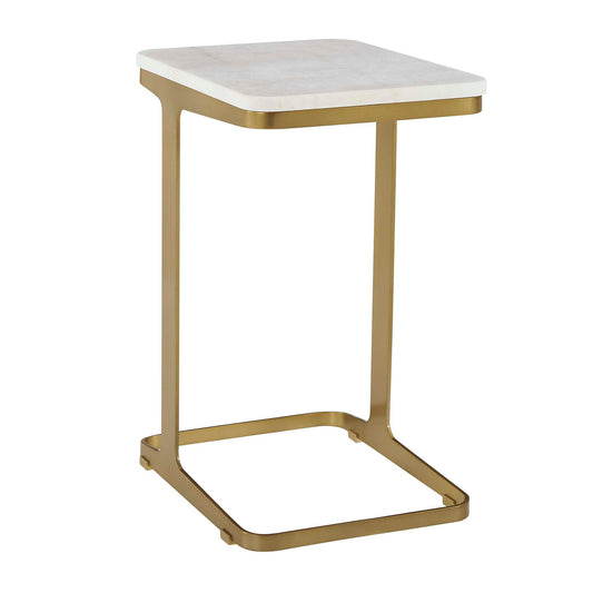Uttermost Tylan Marble Accent Table - Brass,White