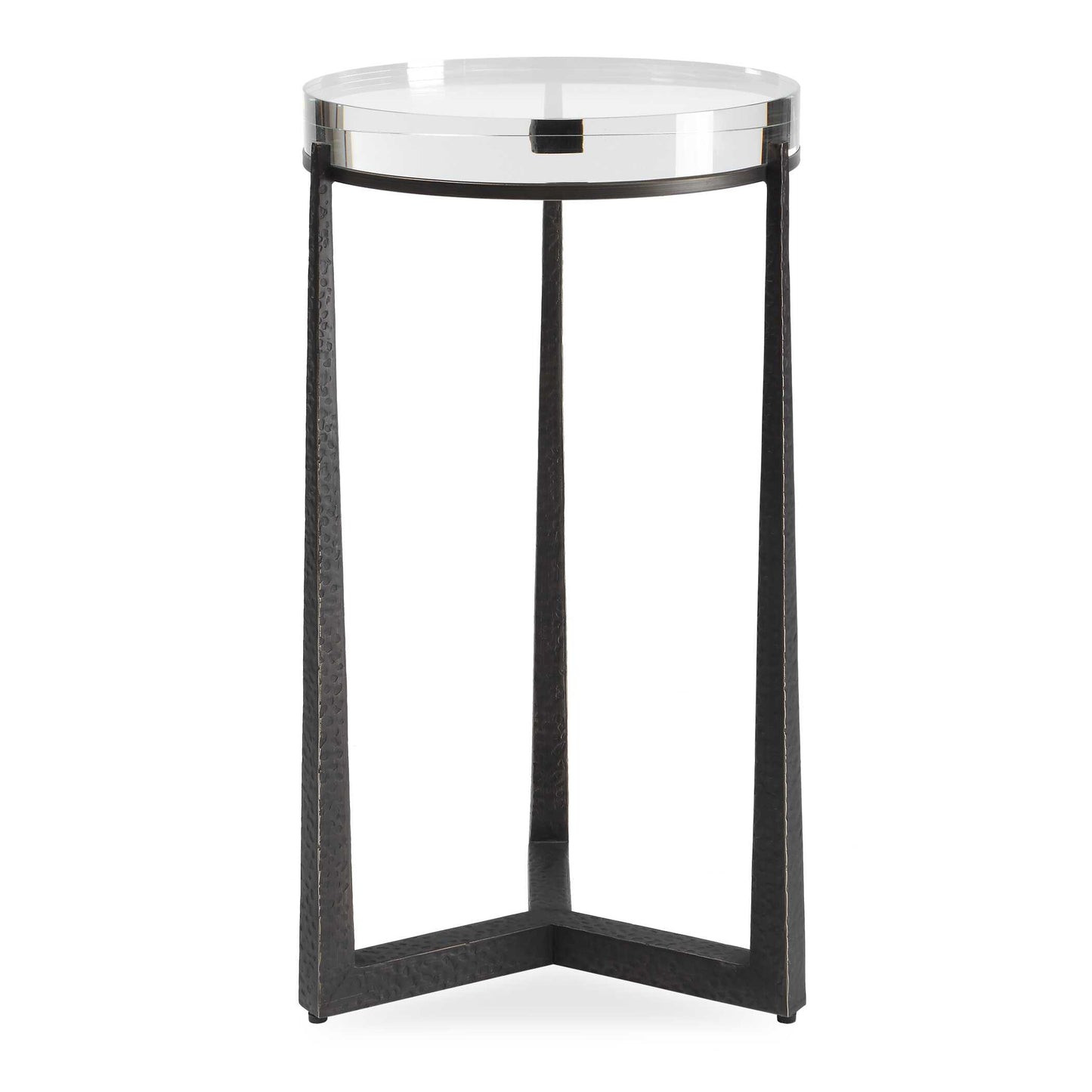 Uttermost Midas Dark Bronze Round Accent Table - Black