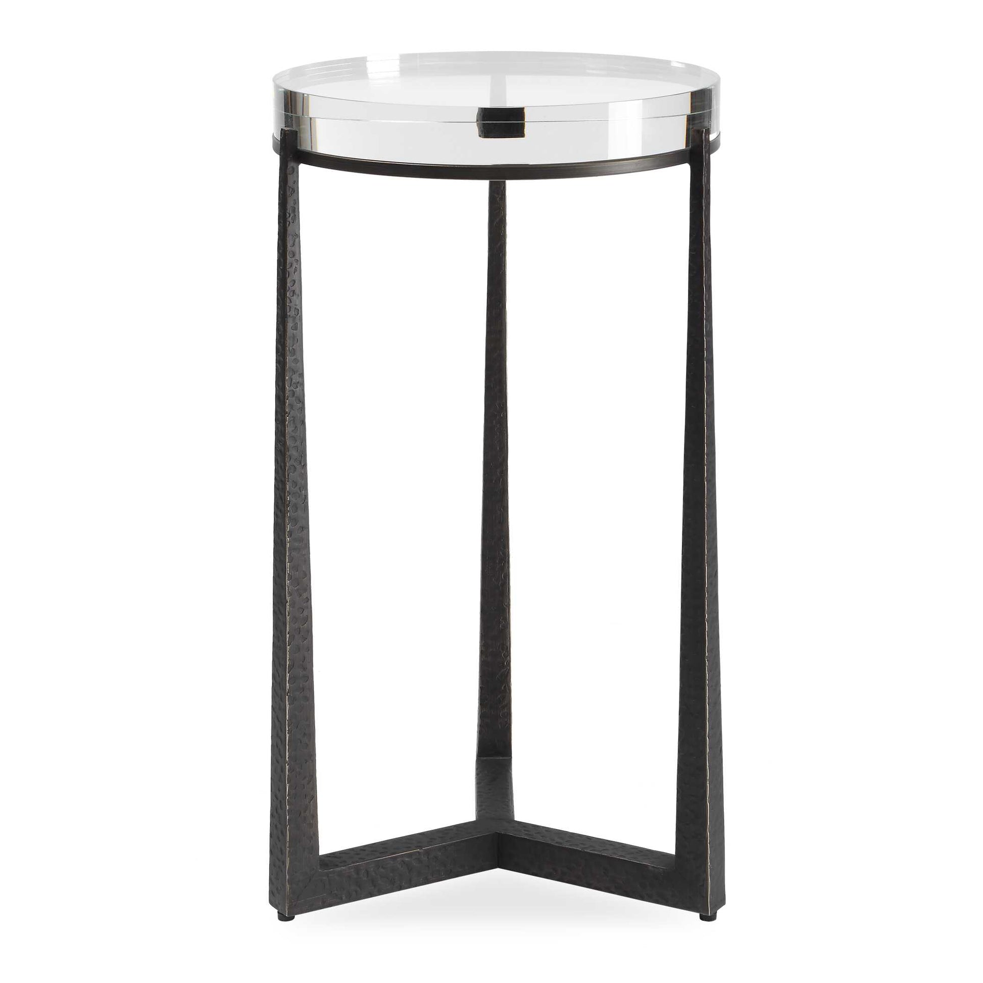 Uttermost Midas Dark Bronze Round Accent Table - Black