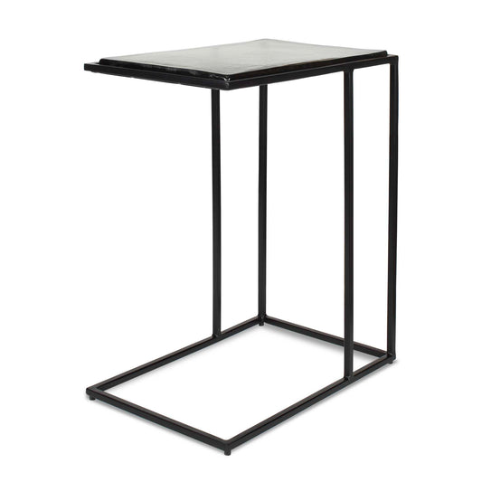 Uttermost Mateo Glass Top Accent Table - Black
