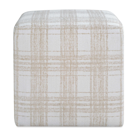 Uttermost Joie Porcelain Plaid Ottoman - White