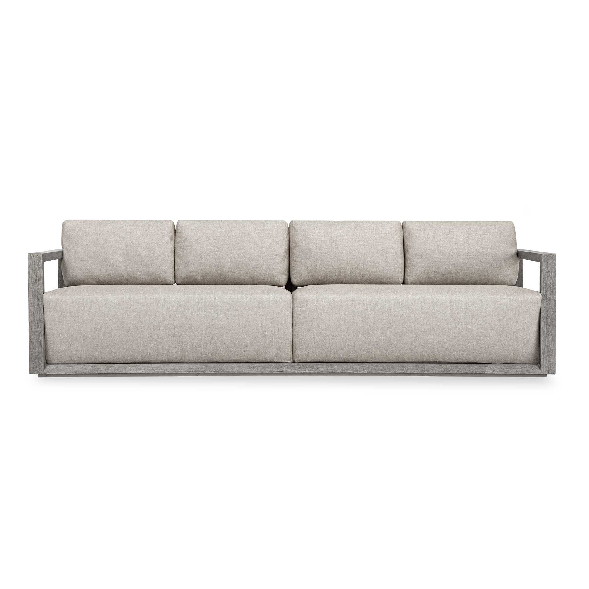 Uttermost Remsen Outdoor Weathered Gray/Dove Large Sofa - Gray