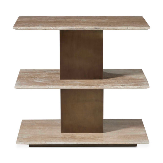 Uttermost Travertini 3 Tiered Accent Table - Bronze,Brown