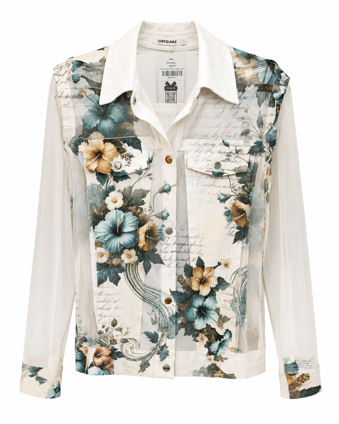 Faux Suede Mesh Jacket
