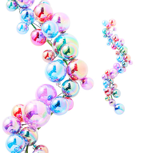 4' Jewel Tone Iridescent Ball Garland